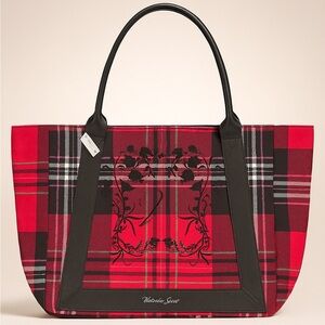 Victoria's Secret Red and Black Plaid Tote